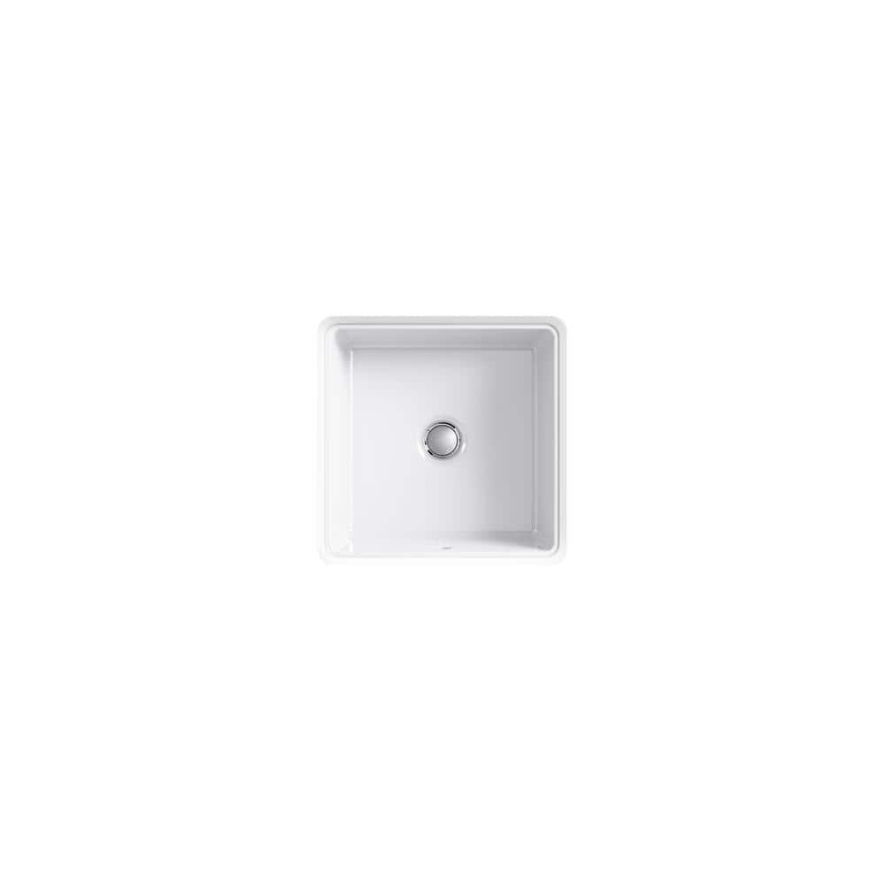 Verticyl Vitreous China Square Undermount Bathroom Sink with Overflow