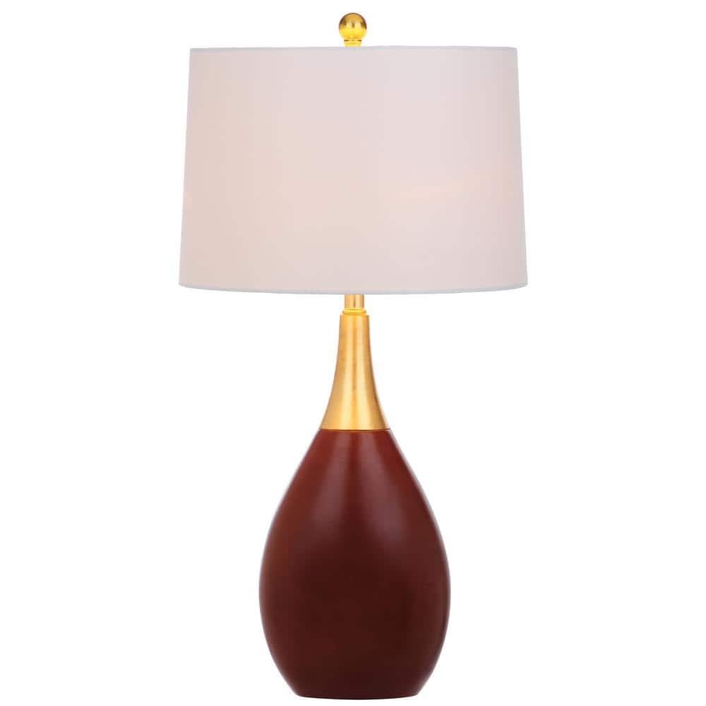 Safavieh Medallion 27.5 in. H Table Lamp, Gold/Walnut, Set of 2