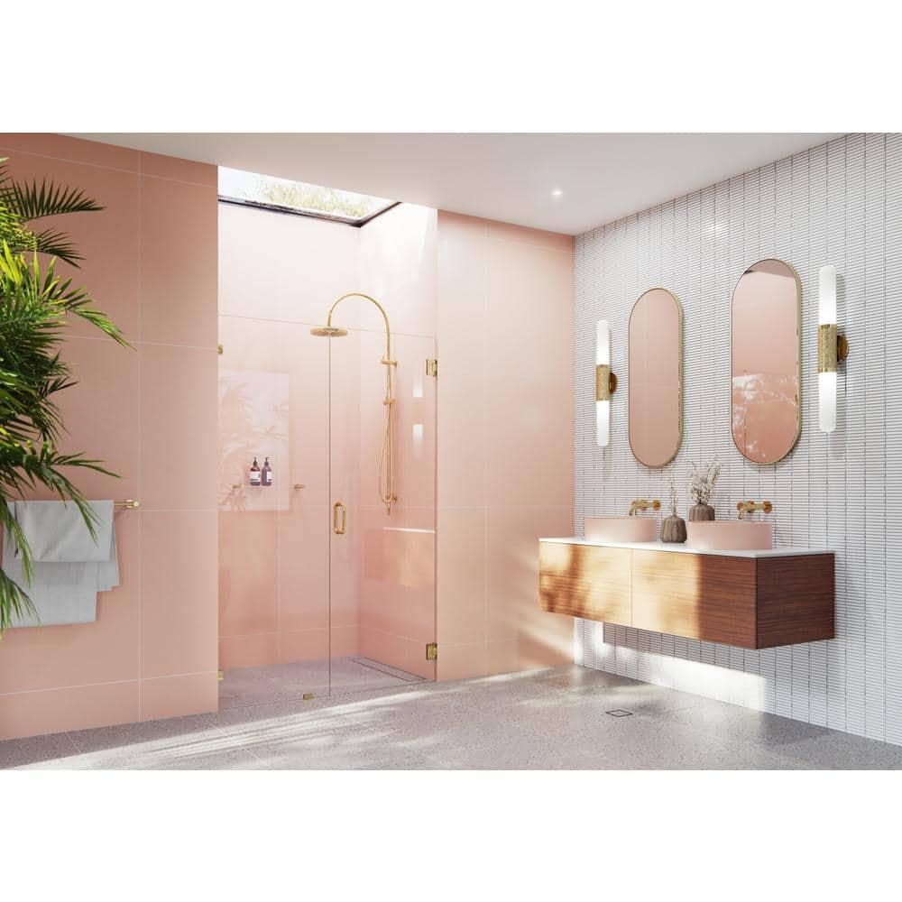 Illume 46 in. x 78 in. Fully Frameless Wall Hinge Shower Door