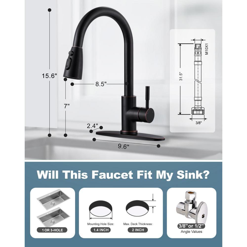 ARCORA ARCORA Stainless Steel  Single Handle Pull-Down Sprayer Kitchen Faucet Set with Touchless Sensor AR7100301RB-DC