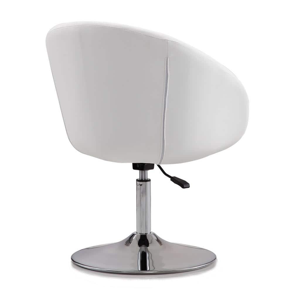 Faux Leather Swivel Barrel Chair