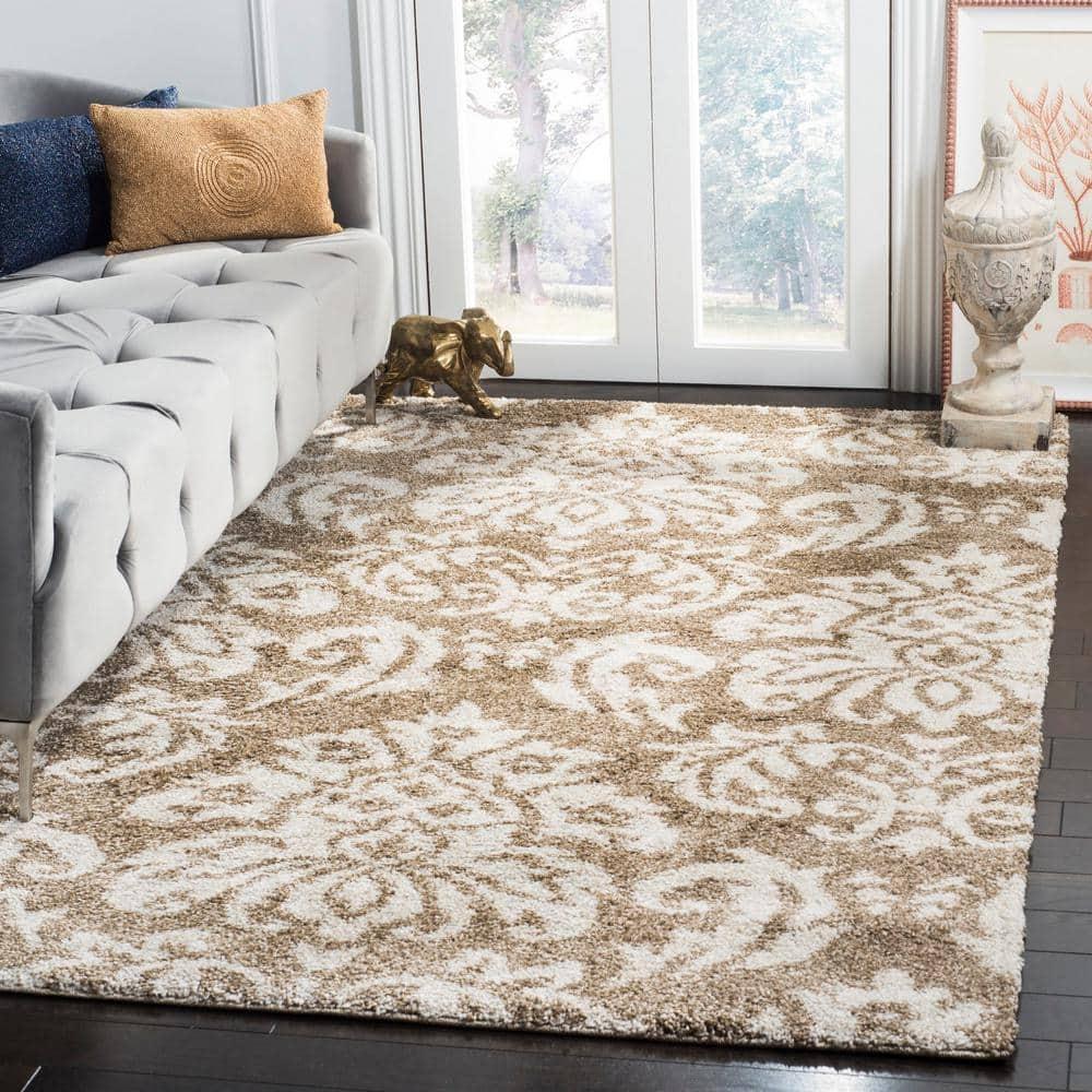 Florida Shag SG460 Power Loomed Indoor Accent Rug - Beige/Cream - 2'3"x4' - Safavieh