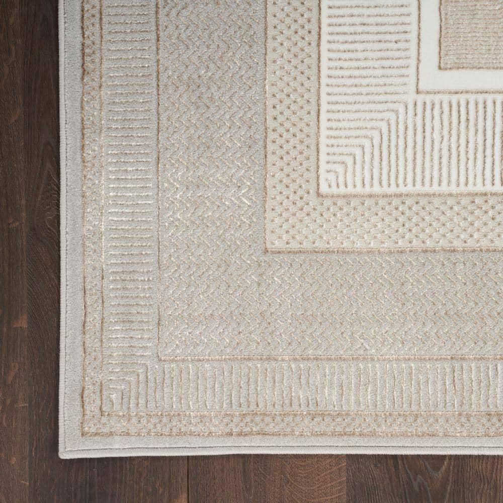 Nourison Glam 7'10" x 9'10" Ivory Modern Indoor Rug