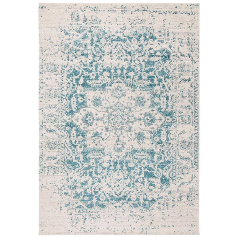 Madison MAD603 Power Loomed Indoor Area Rug - Teal/Ivory - 5'3"x7'6" - Safavieh