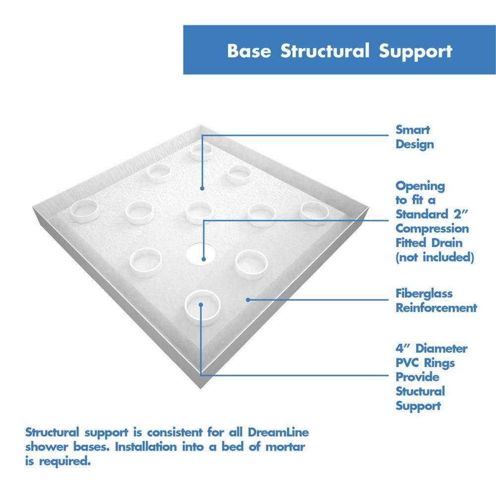 Aqua-Q Fold 36 W X 36 D X 76.75 H Frameless Square Shower Kit