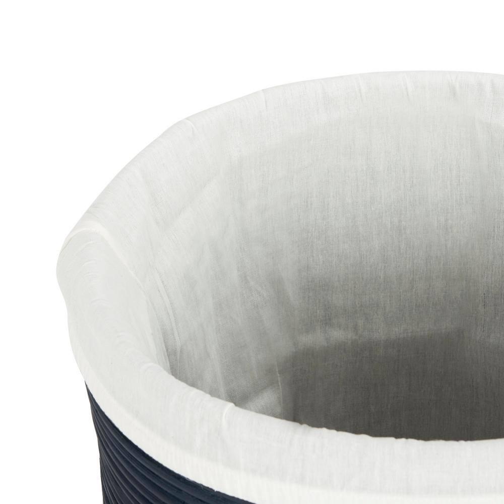 Wellington Laundry Basket - White/Navy - Safavieh