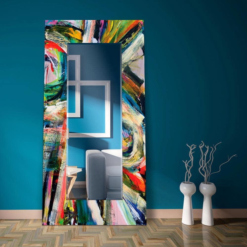 Rock Star I Rectangular Beveled Mirror on Reverse Printed Tempered Art Glass, 72" x 36"
