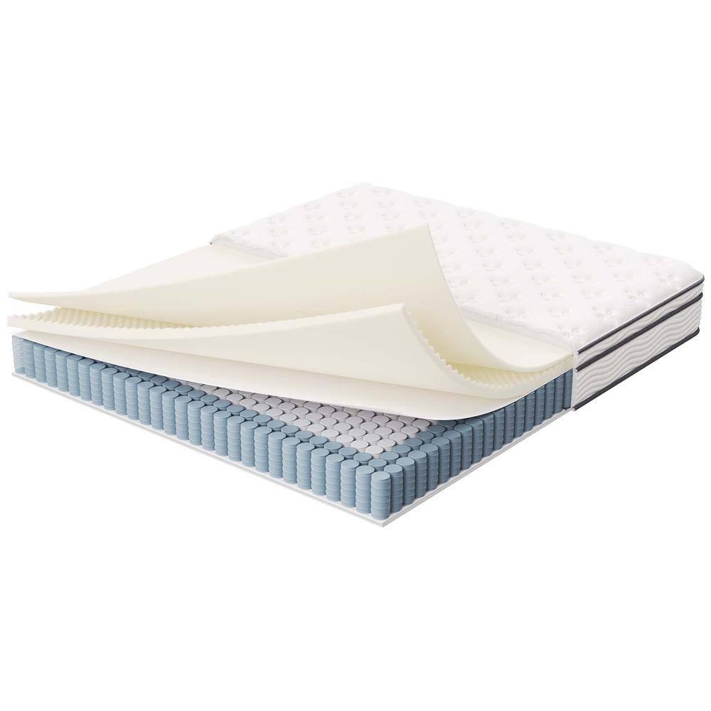 Modway Jenna 12" Innerspring and Foam California King Mattress in White