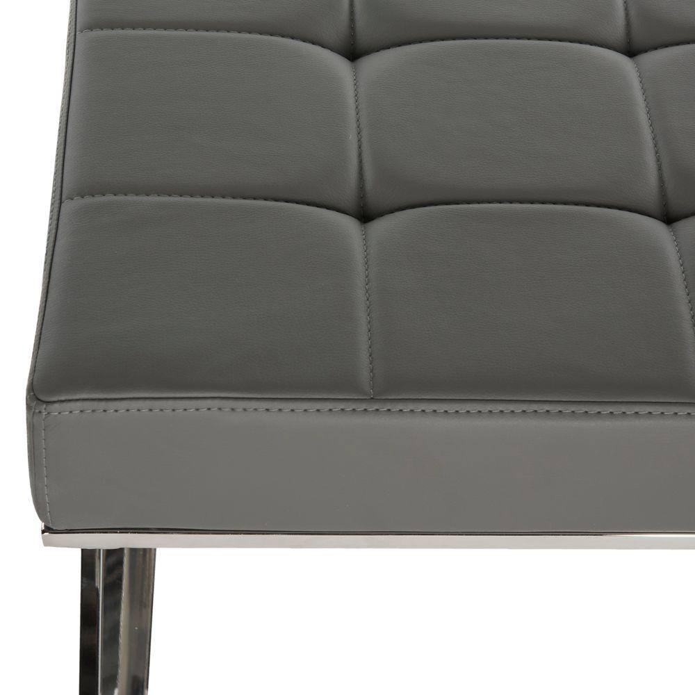 Micha Ottoman - Grey/Chrome - Safavieh