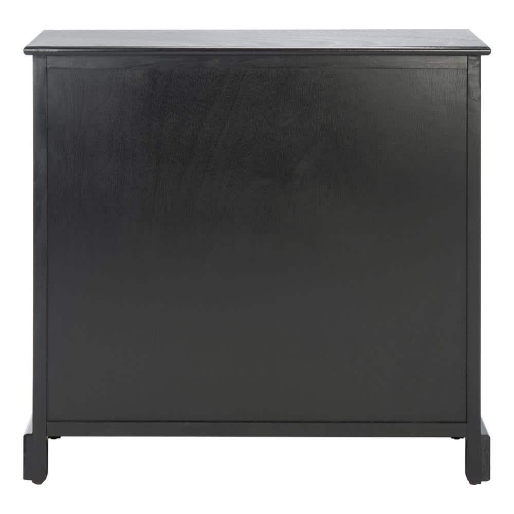 SAFAVIEH Peyton Contemporary Black Wood Storage Rectangle Console Table (31.5 in. W x 13.4 in. D x 26 in. H)