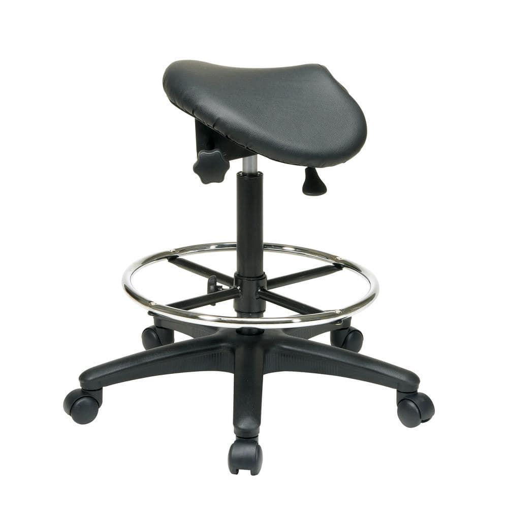 Office Star Products Backless Stool with Saddle Seat