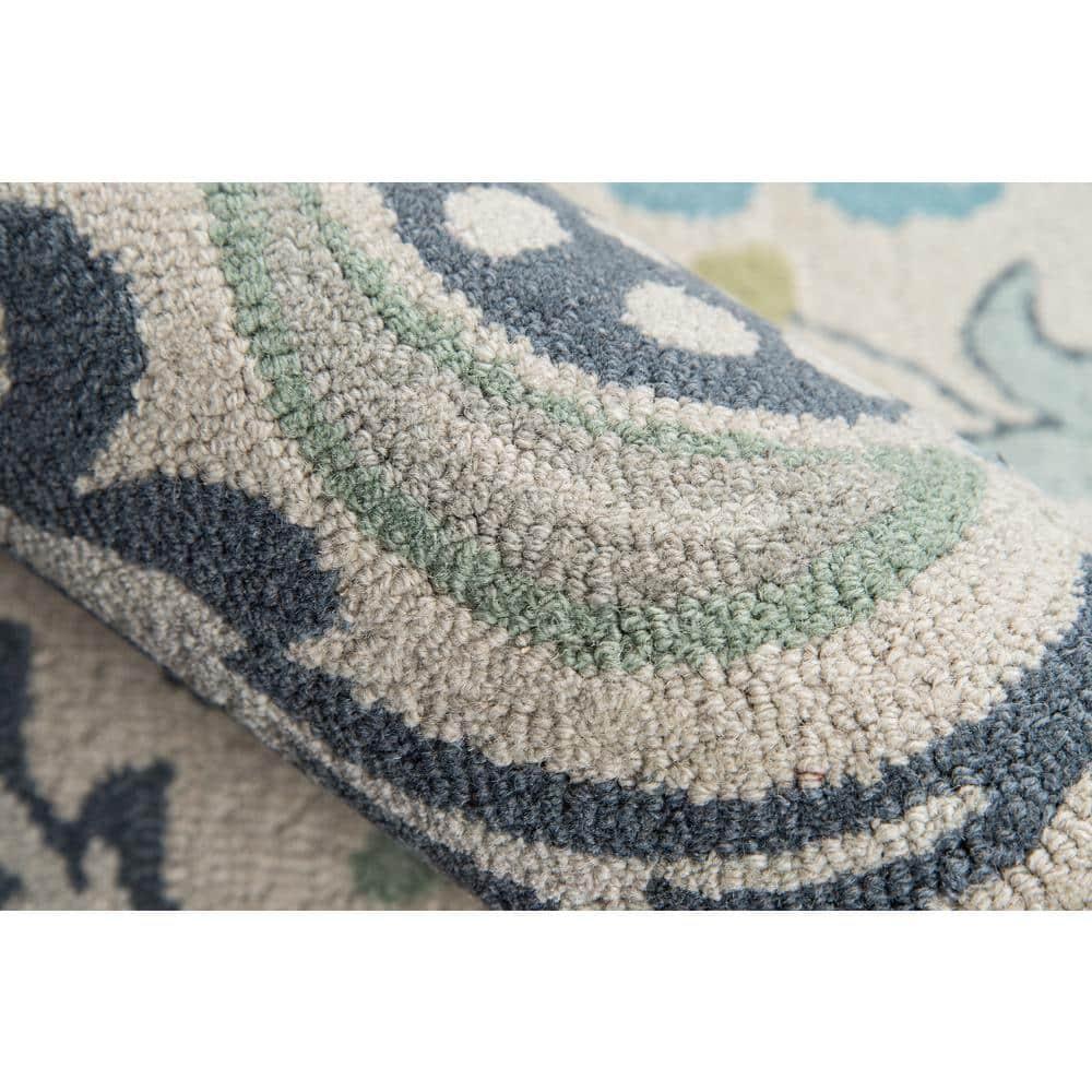 Momeni  Newport Hand Tufted Wool Floral Area Rug Blue 9' x 12' Contains Latex 9' x 12' Indoor,Handmade Living Room,Bedroom,Dining Room