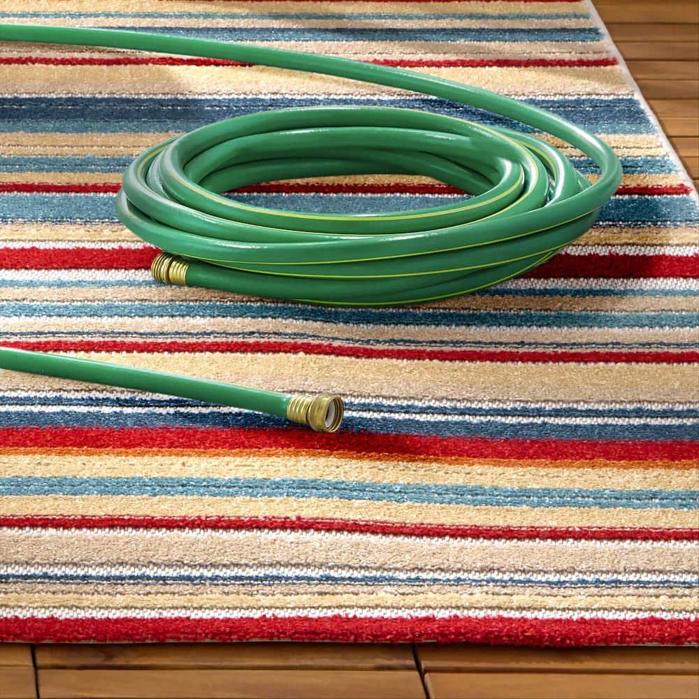 TOWN & COUNTRY EVERYDAY Rio Multicolor Stripe Outdoor Rug Red/Multi