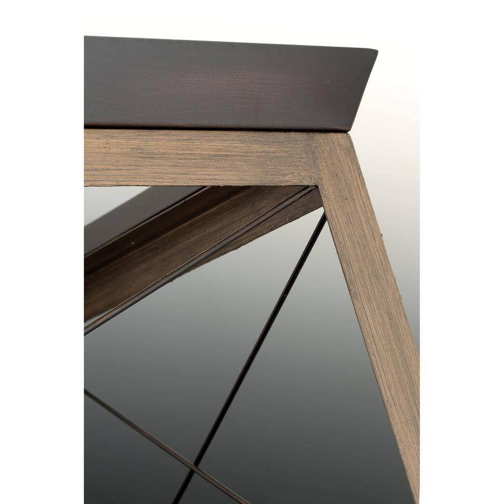 Progress Lighting Briarwood 1-Light Flush Mount, Antique Bronze, Faux-Painted Wood Shade