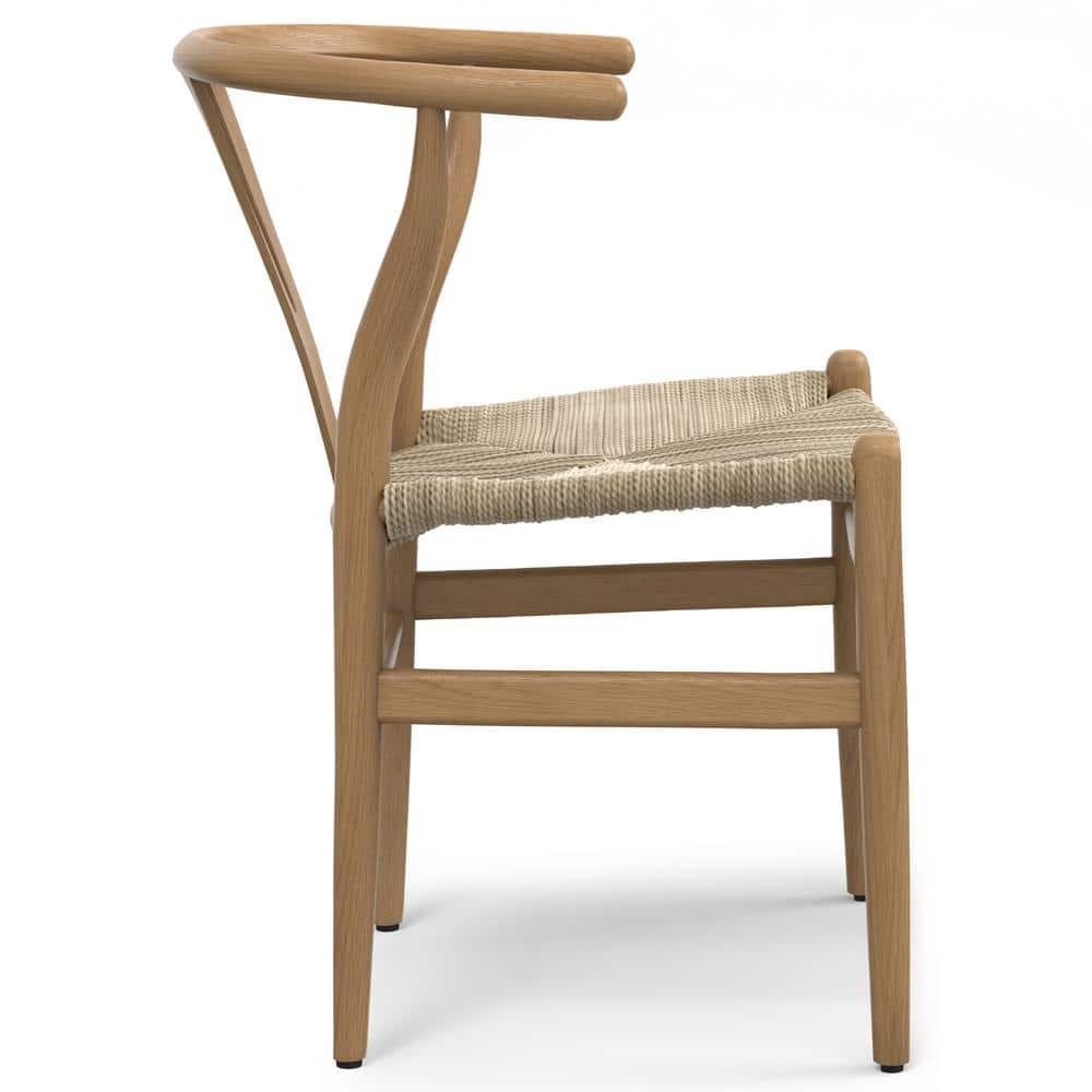 Simpli Home Hershey Solid Wood Dining Chair with Y-Back Design in Mid-Century Modern Style (Set of 2) (Set of 2)
