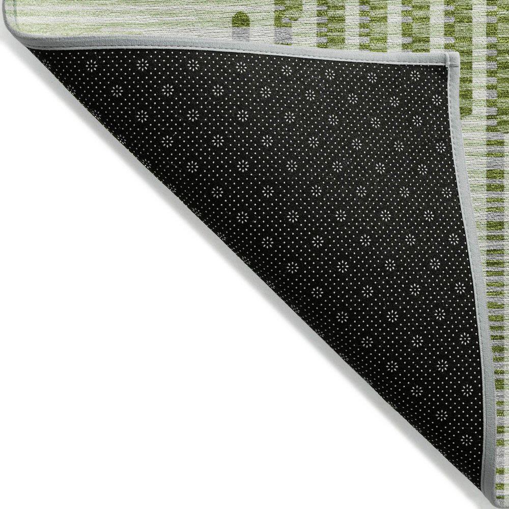 Addison Rugs Chantille Indoor/Outdoor Transitional Geometric, Abstract Green Washable Round Rug, 8' x 8'