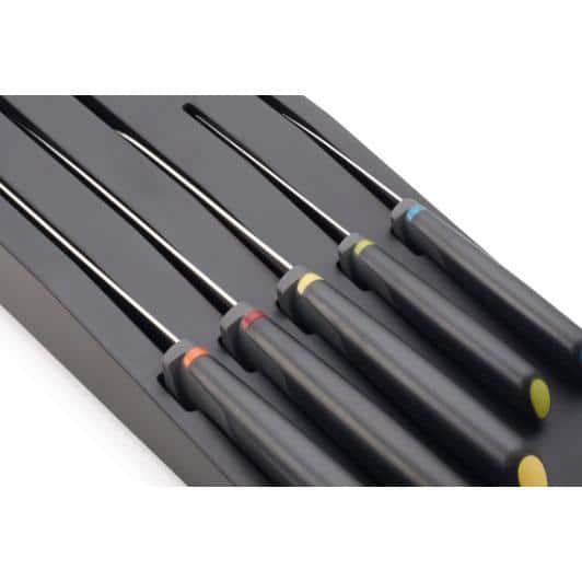 Joseph Joseph Elevate Knives Store 5pc Knife Set: Stainless Steel Kitchen Cutlery, Forged Blades, Hand Wash, Multicolor