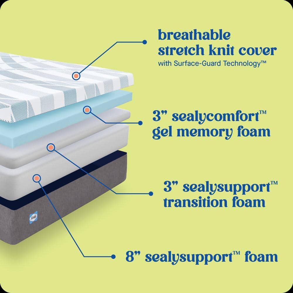 Sealy Dreamlife 14” King Gel Memory Foam Mattress-in-a-Box, Adult