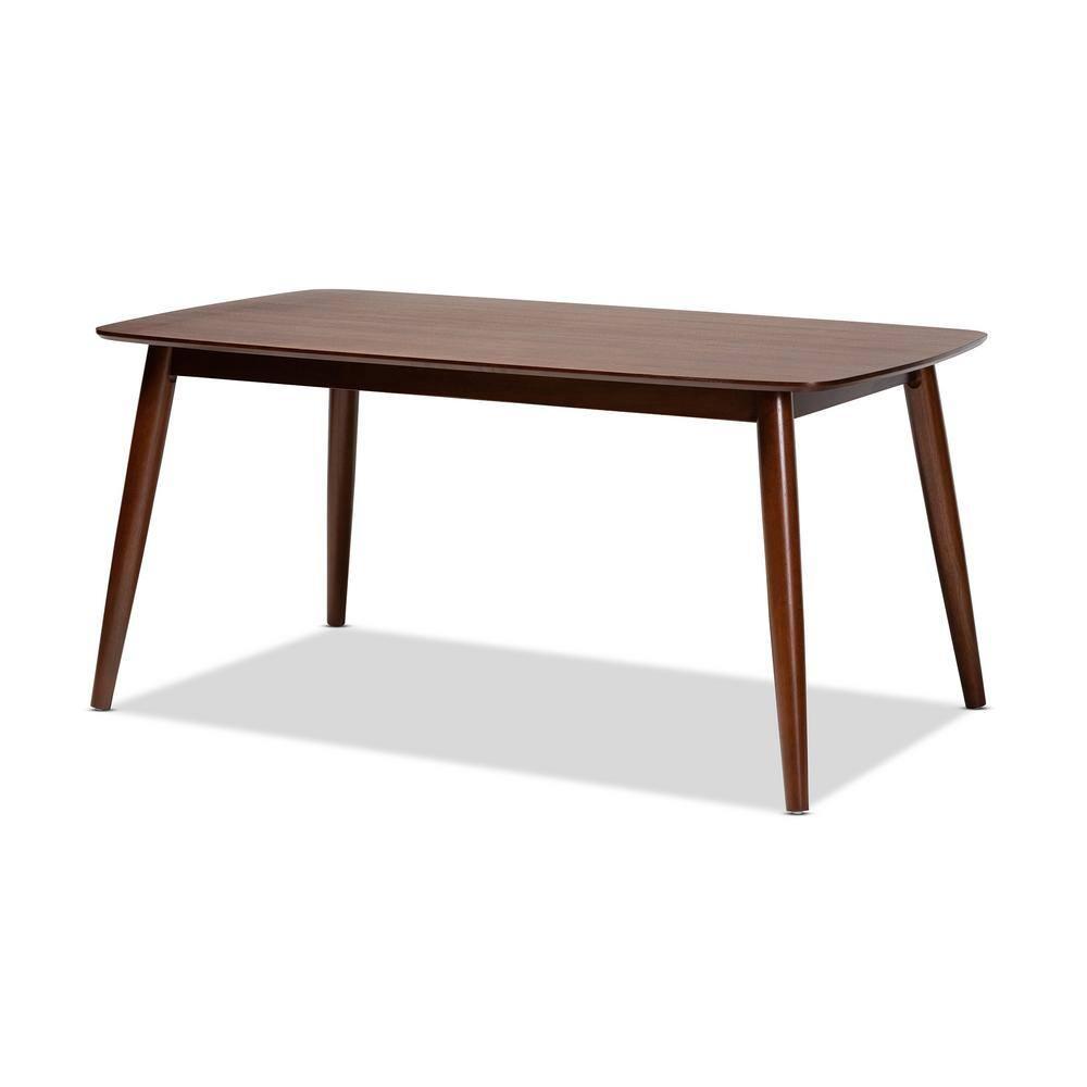 Walnut Brown & Light Gray Mid-Century Modern 6-Piece Dining Set