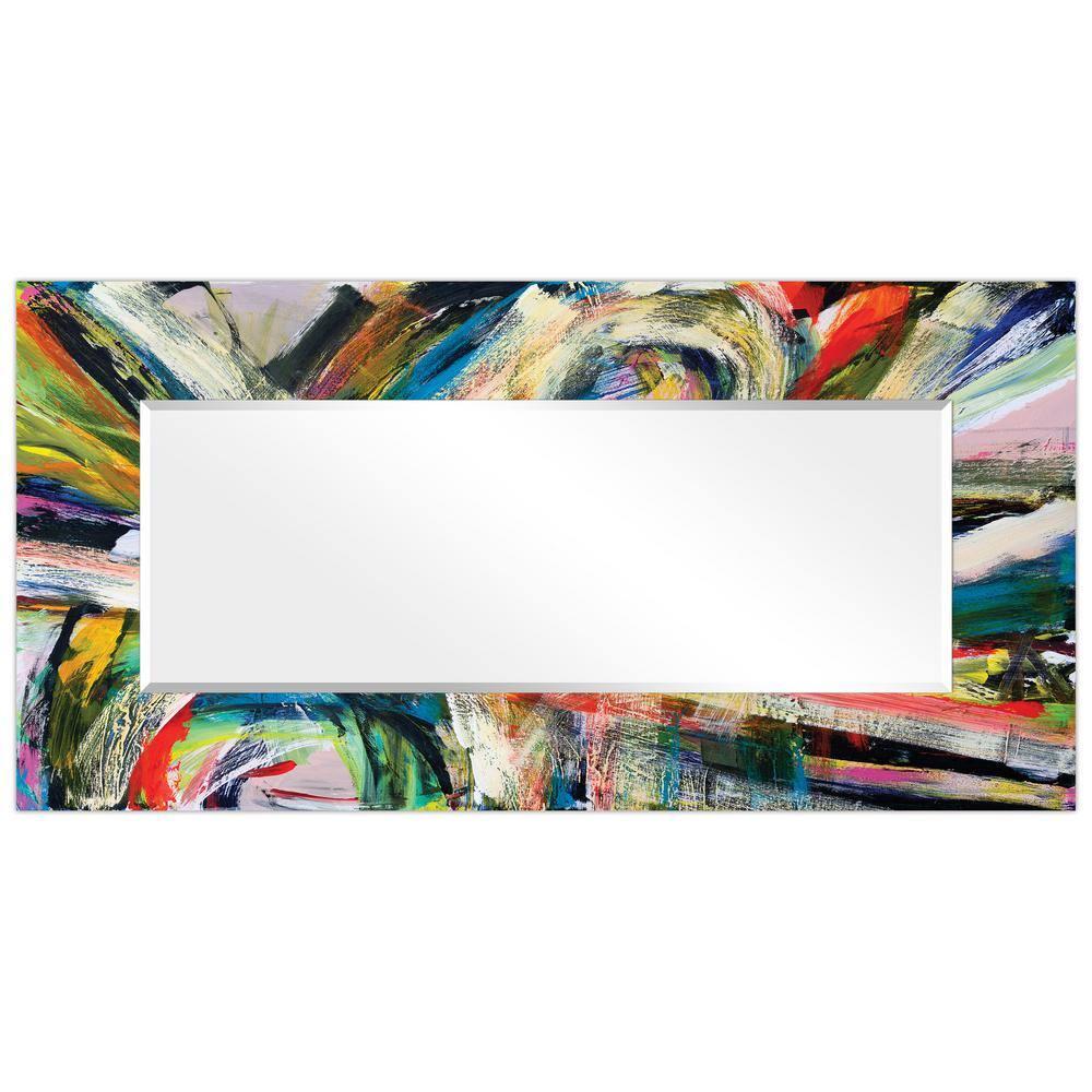 Rock Star I Rectangular Beveled Mirror on Reverse Printed Tempered Art Glass, 72" x 36"