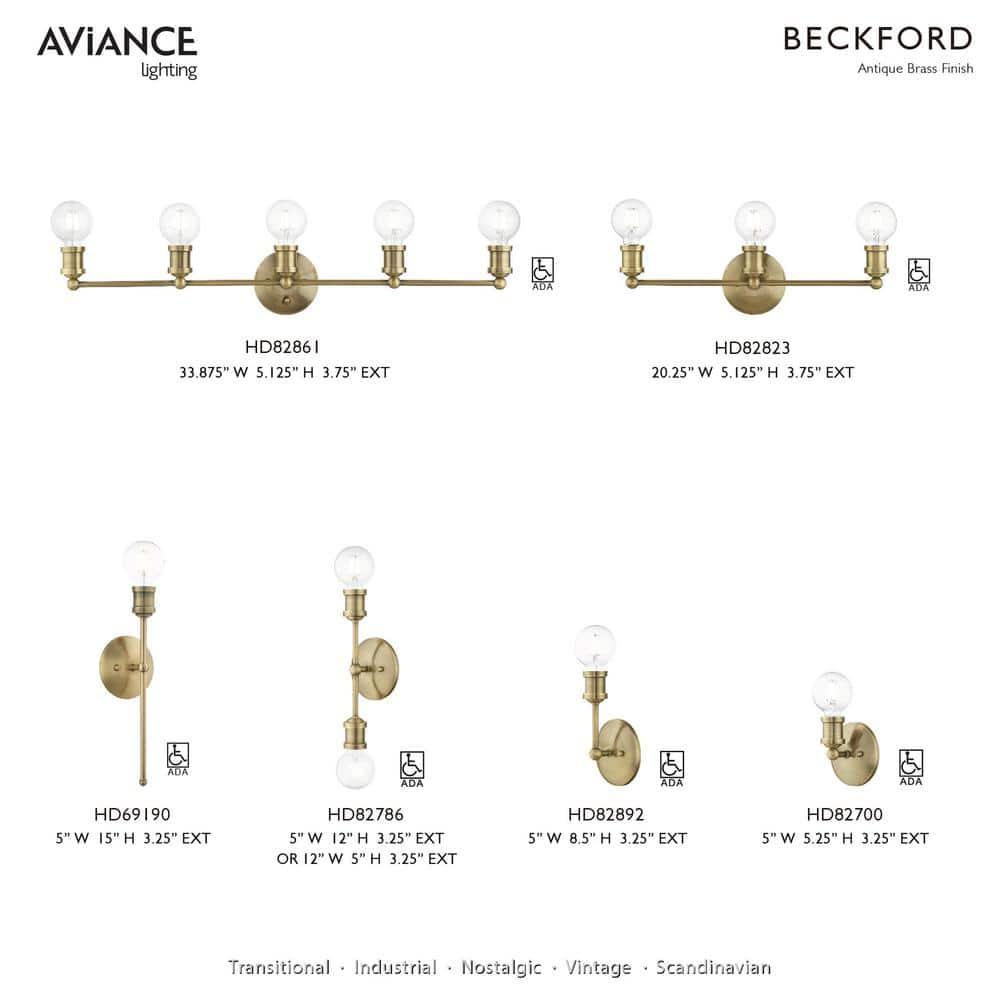 Livex Lighting Lansdale 1 - Light Vanity in  Antique Brass