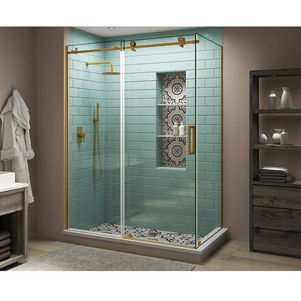 Aston SEN984EZ.UC-BG-483880-R Coraline XL 44" - 48" W x 38" D x 80" H Frameless Rectangle Sliding Shower Enclosure