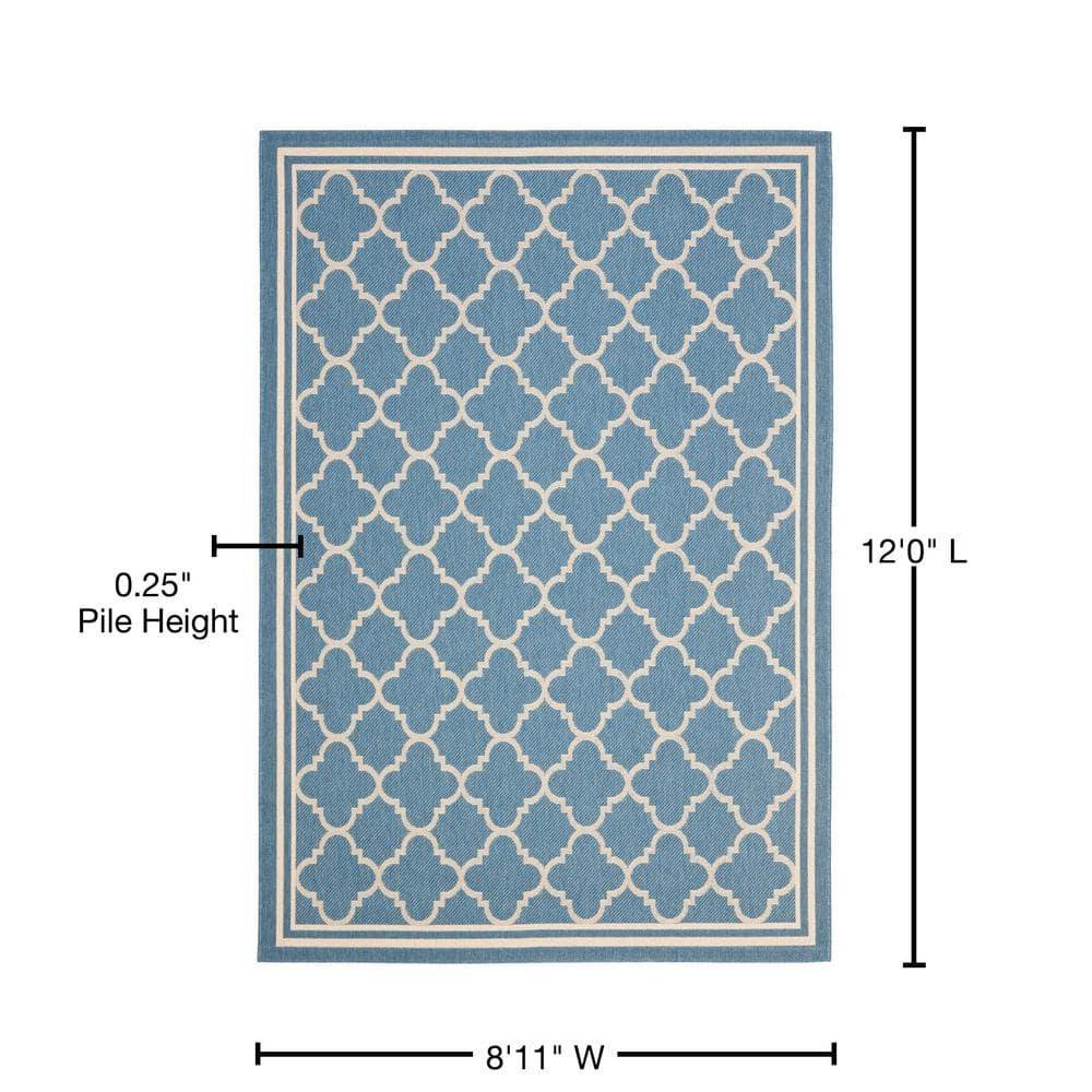 Courtyard CY6918 Power Loomed Indoor/Outdoor Area Rug - Blue/Beige - 8'9"x11'9" - Safavieh.