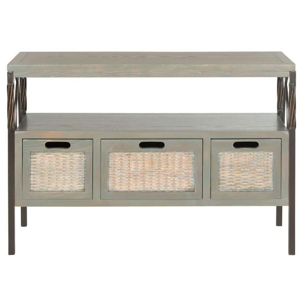 Joshua Media Console Table - Ash Grey - Safavieh