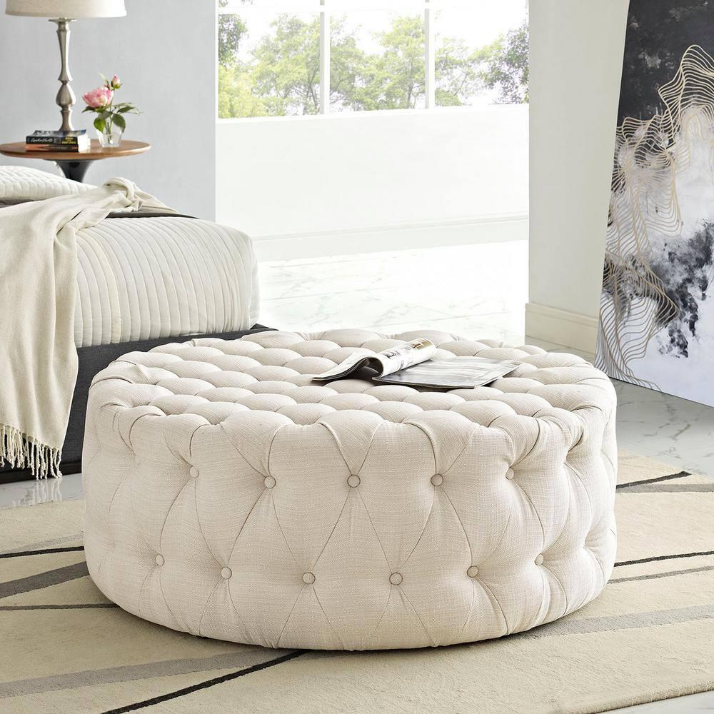 Modway Copper Grove Harrison Blue Amour Fabric Ottoman