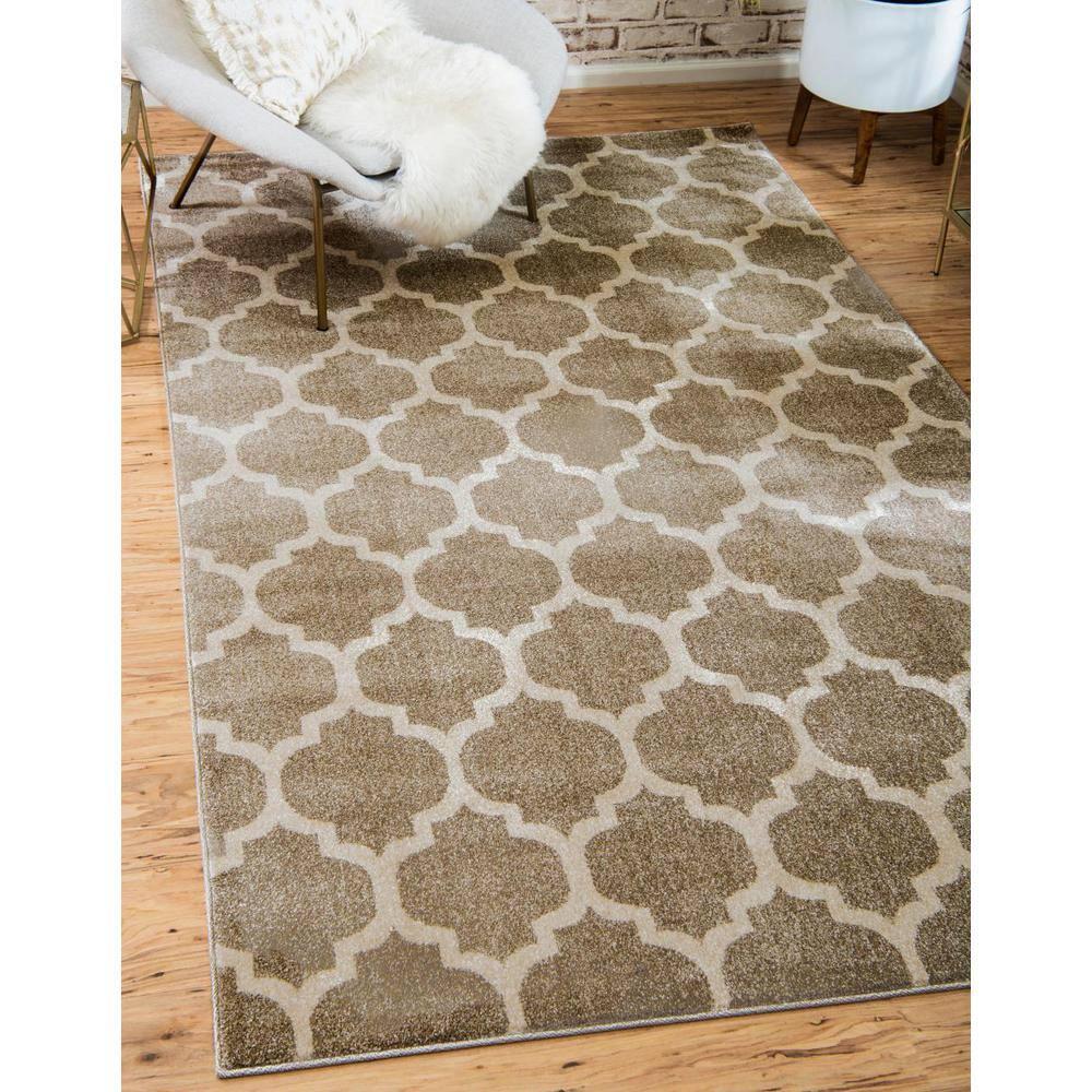 Unique Loom Trellis Collection Area Rug - Philadelphia (7' 1" x 10' Rectangle Light Brown/Beige)
