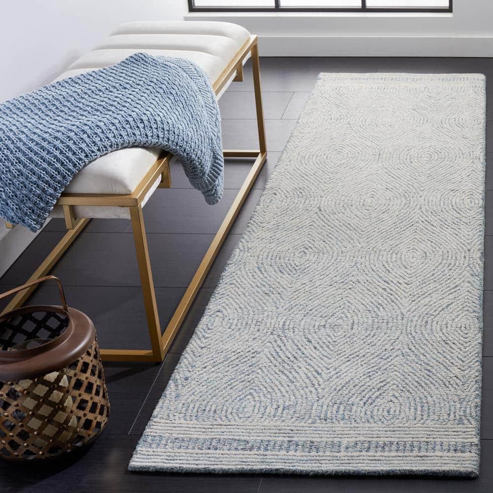 Abstract ABT340 Handmade Indoor Accent Rug - Ivory/Blue - 2'-3"x4' - Safavieh
