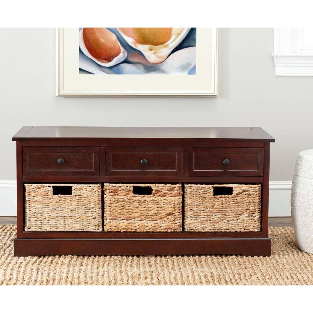 Adayla Solid Wood Drawers Storage Bench