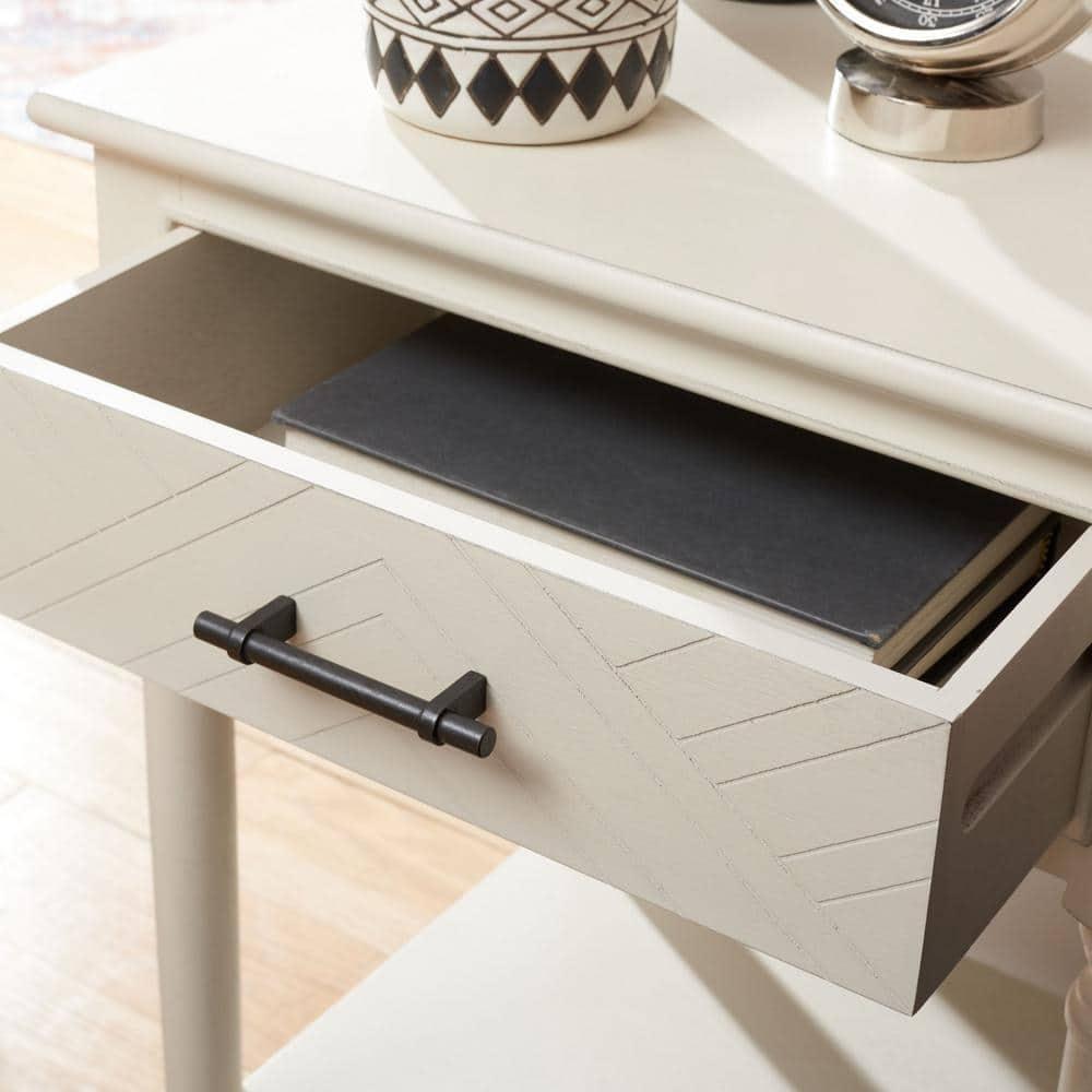 Peyton 1 Drawer Accent Table - Distressed White - Safavieh