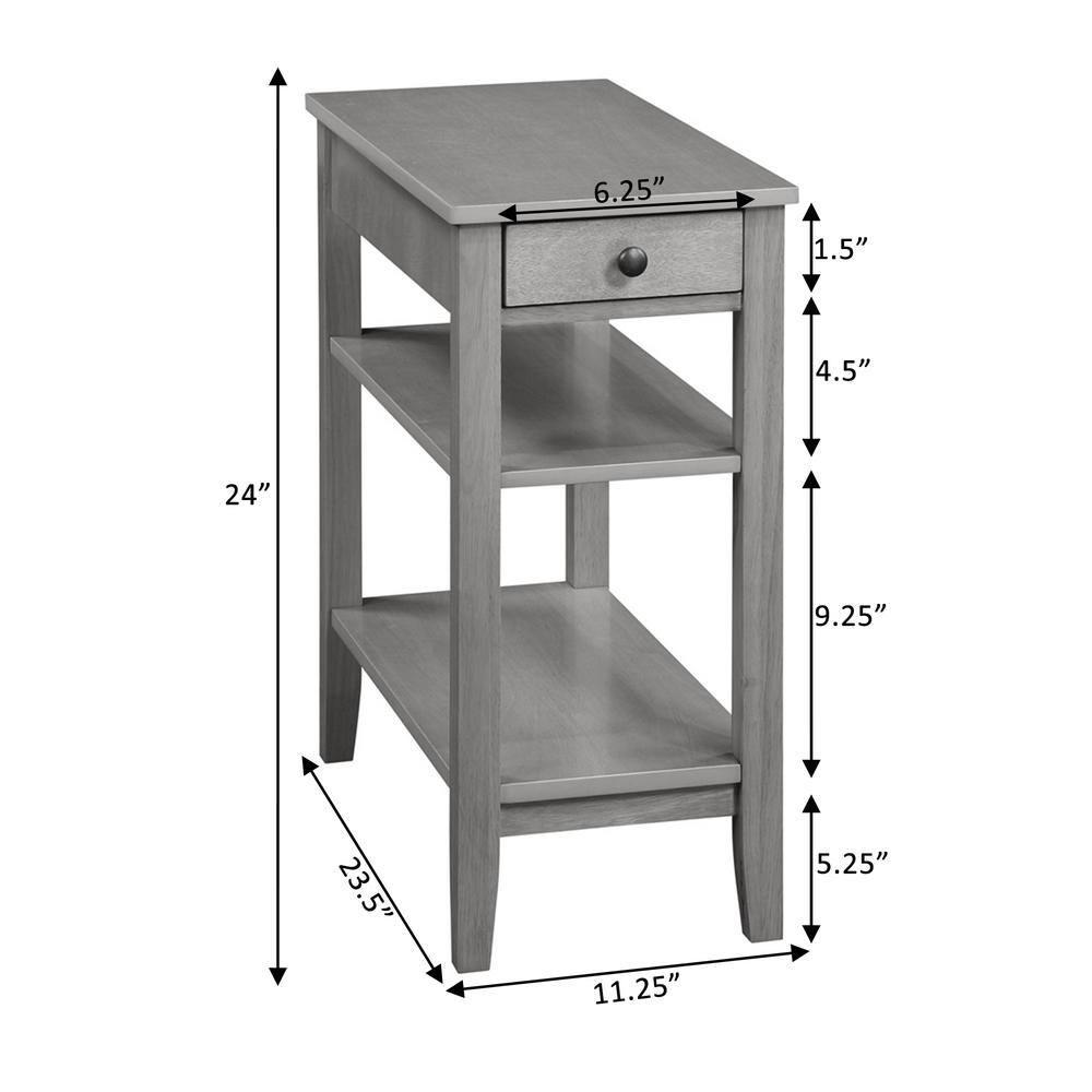 Convenience Concepts American Heritage End Table/Charging Station, Natural