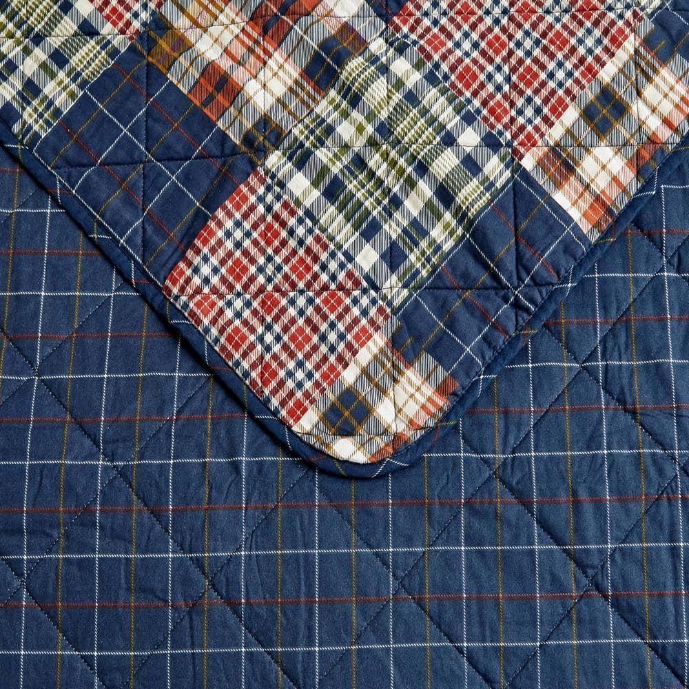 Eddie Bauer Eddie Bauer Madrona Blue Cotton Reversible Quilt Set