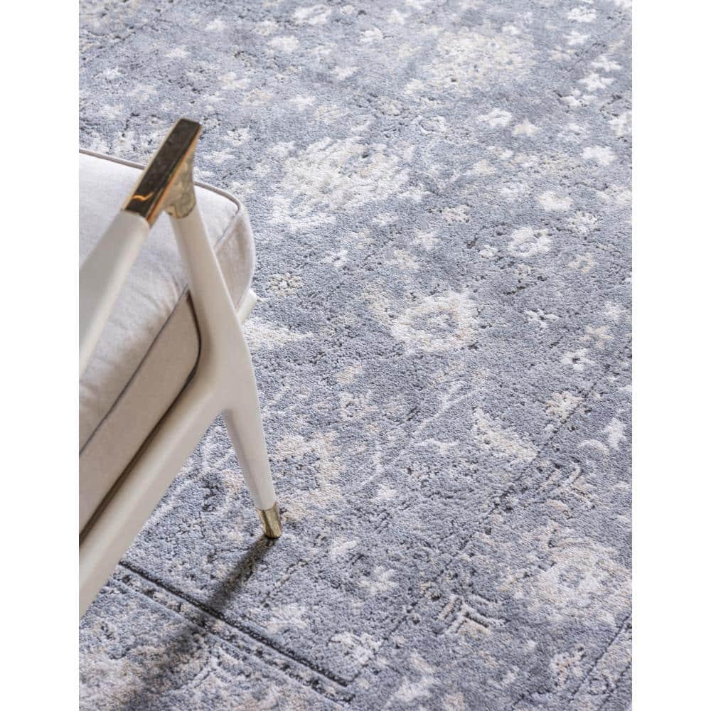 Unique Loom Portland Collection Area Rug - Central (4' 1" Square Gray/Beige)