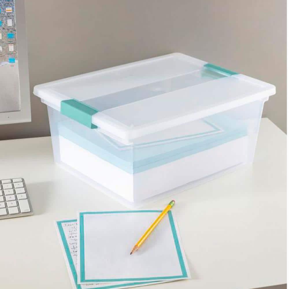 Sterilite Sterilite Plastic Stackable Storage Bin w/Clear Latch Lid (Set of 6)