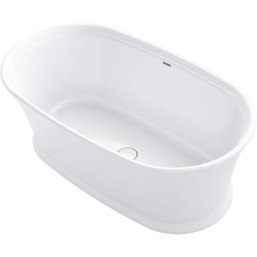 Memoirs® 60" x 34" Freestanding Soaking Bathtub with Slotted Overflow and Center Toe-Tap Drain