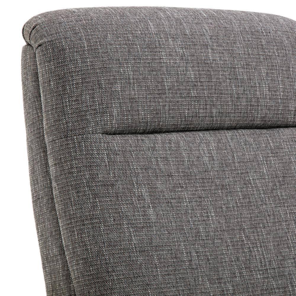 Comfort Pointe Terni Press-Back Recliner Ashen Gray: Stain-Resistant, Chestnut Wood Legs, Foam Fill