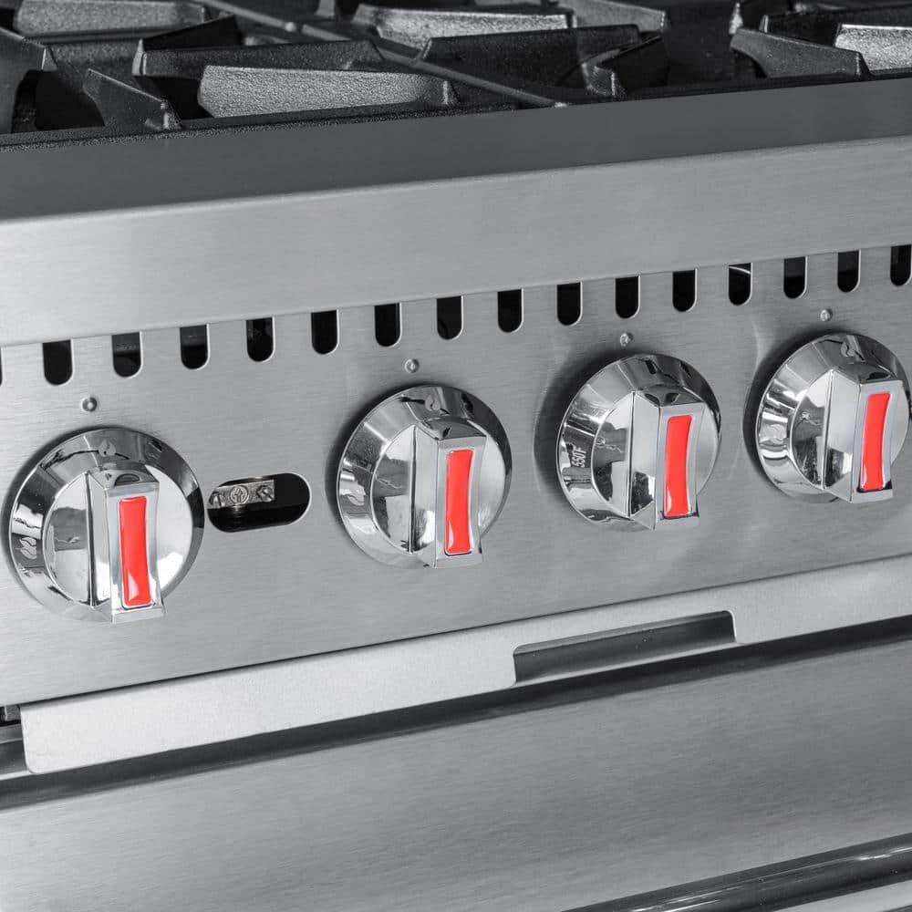 KoolMore 24 in. 4 Burner Commercial Natural Gas Range with Oven in Stainless-Steel (KM-CR24-NG)