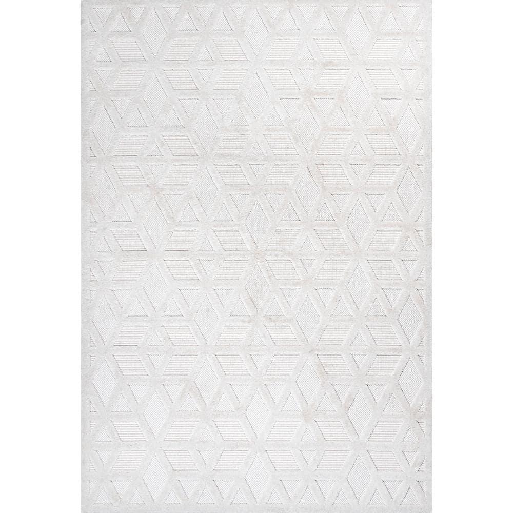 3'x5' Talaia Neutral Geometric Indoor/Outdoor Area Rug, Ivory - JONATHAN Y