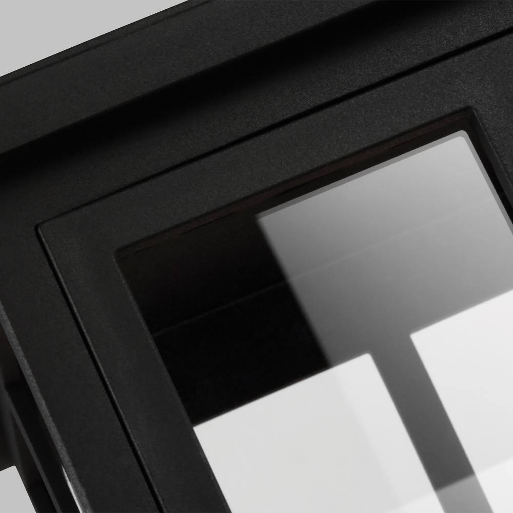 Warren Textured Black 3-Light Lantern Sconce with Clear Panels