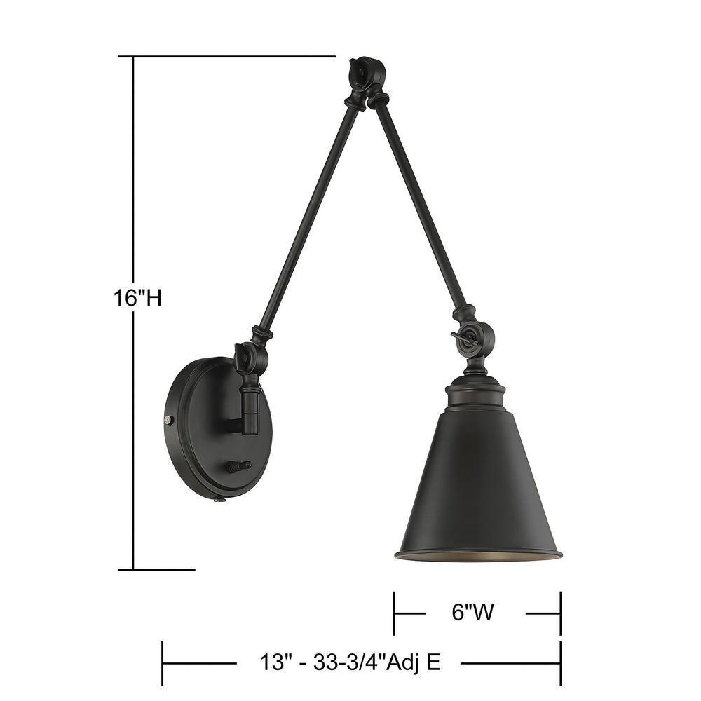 Savoy House Morland 1 - Light Swing Arm Lamp in  Matte Black