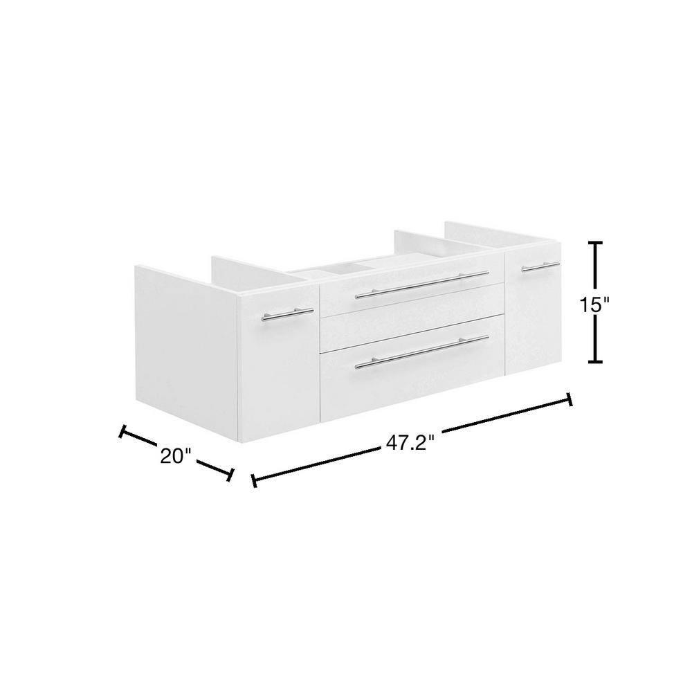 Fresca Lucera 47" Wall Mount Single Vessel Sink Bathroom Vanity Base Only (Top & Sink Not Included)