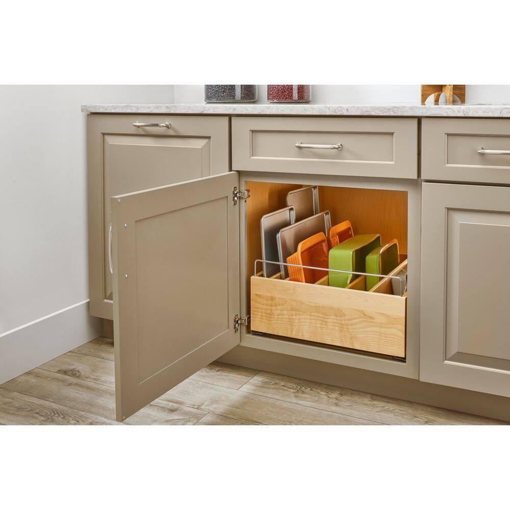 Rev-A-Shelf Wood Base Cabinet Pullout Casserole Dish W/ Soft-Close