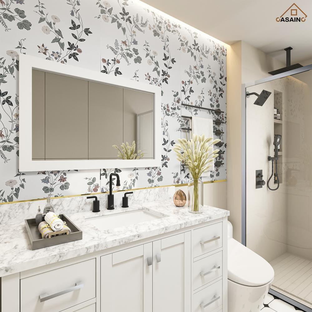 CASAINC KCLT0036MB Willow 2-handle Black Bathroom Sink Faucet with LED Temperature Color