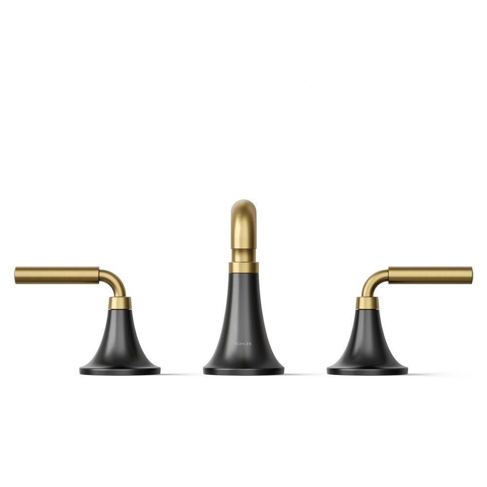 Tone Widespread Bathroom Sink Faucet, Three-Hole Bathroom Faucet with Clicker Drain, 1.2 GPM