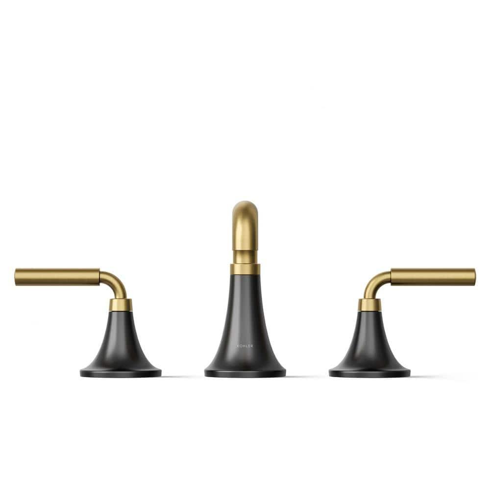 Tone Widespread Bathroom Sink Faucet, Three-Hole Bathroom Faucet with Clicker Drain, 1.2 GPM