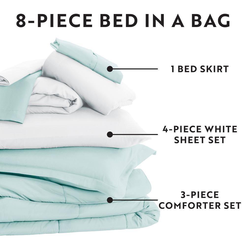 IEnjoy Home Simply Soft 8 Piece Microfiber Complete Bedding Set