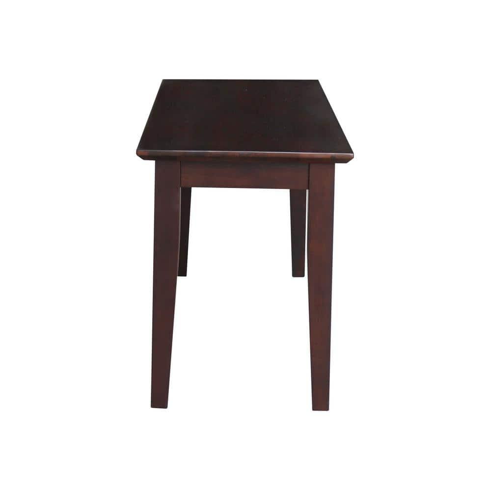 Brookshire Bench - Rich Mocha - International Concepts: Hardwood Frame, 400lb Capacity, Spot Clean